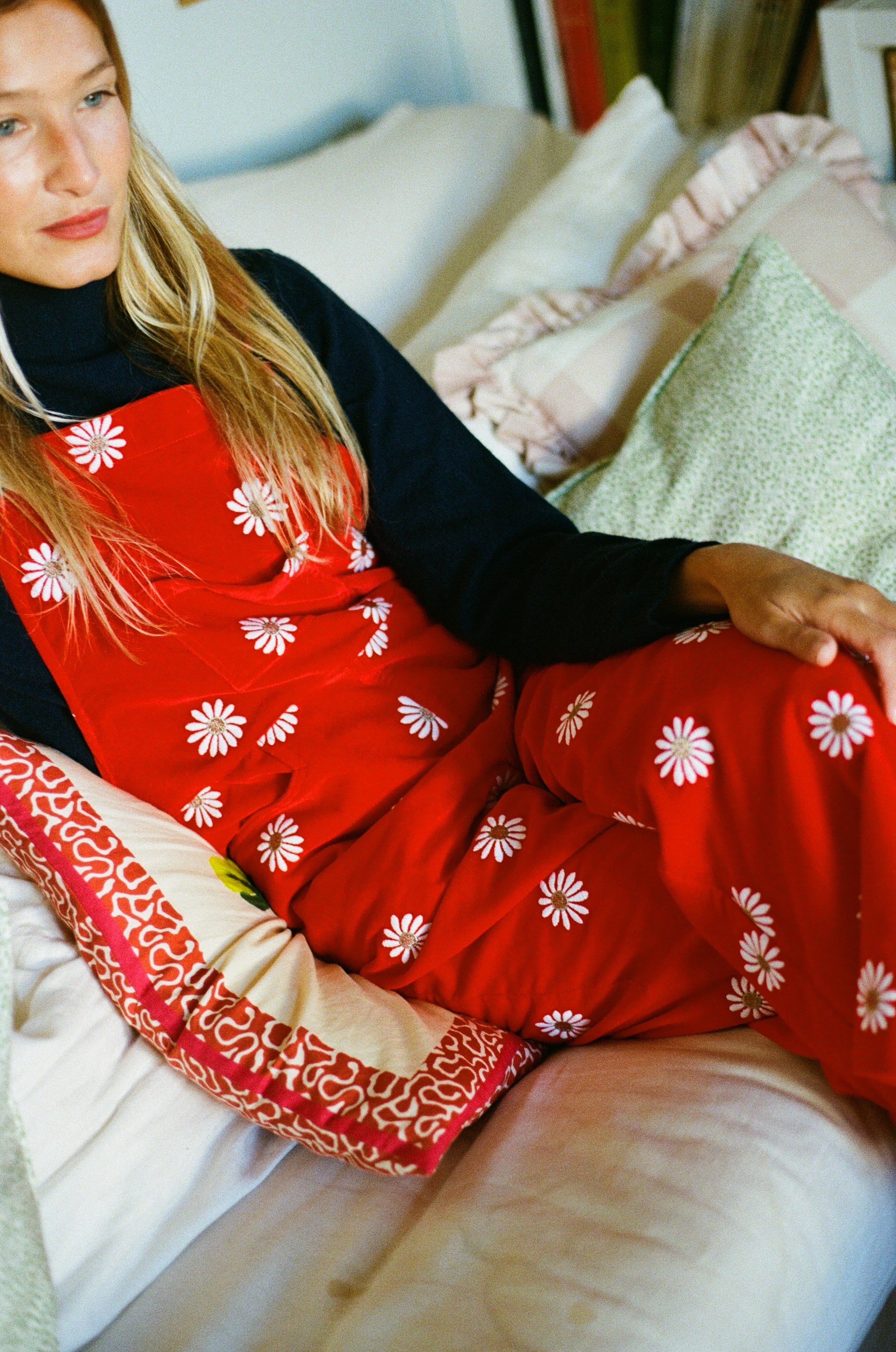 Red velvet dungarees