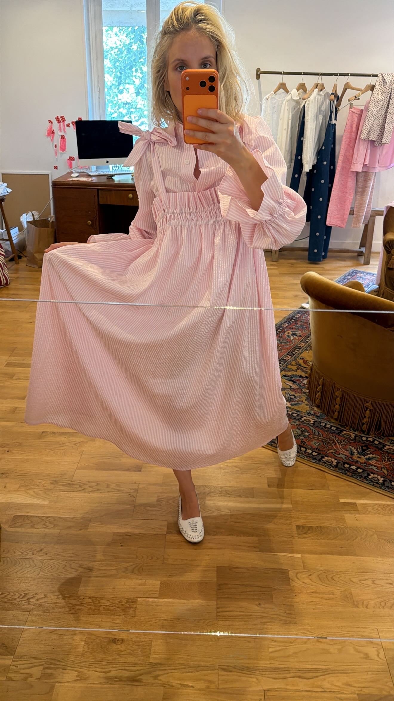 Robe Devendra rayures rose