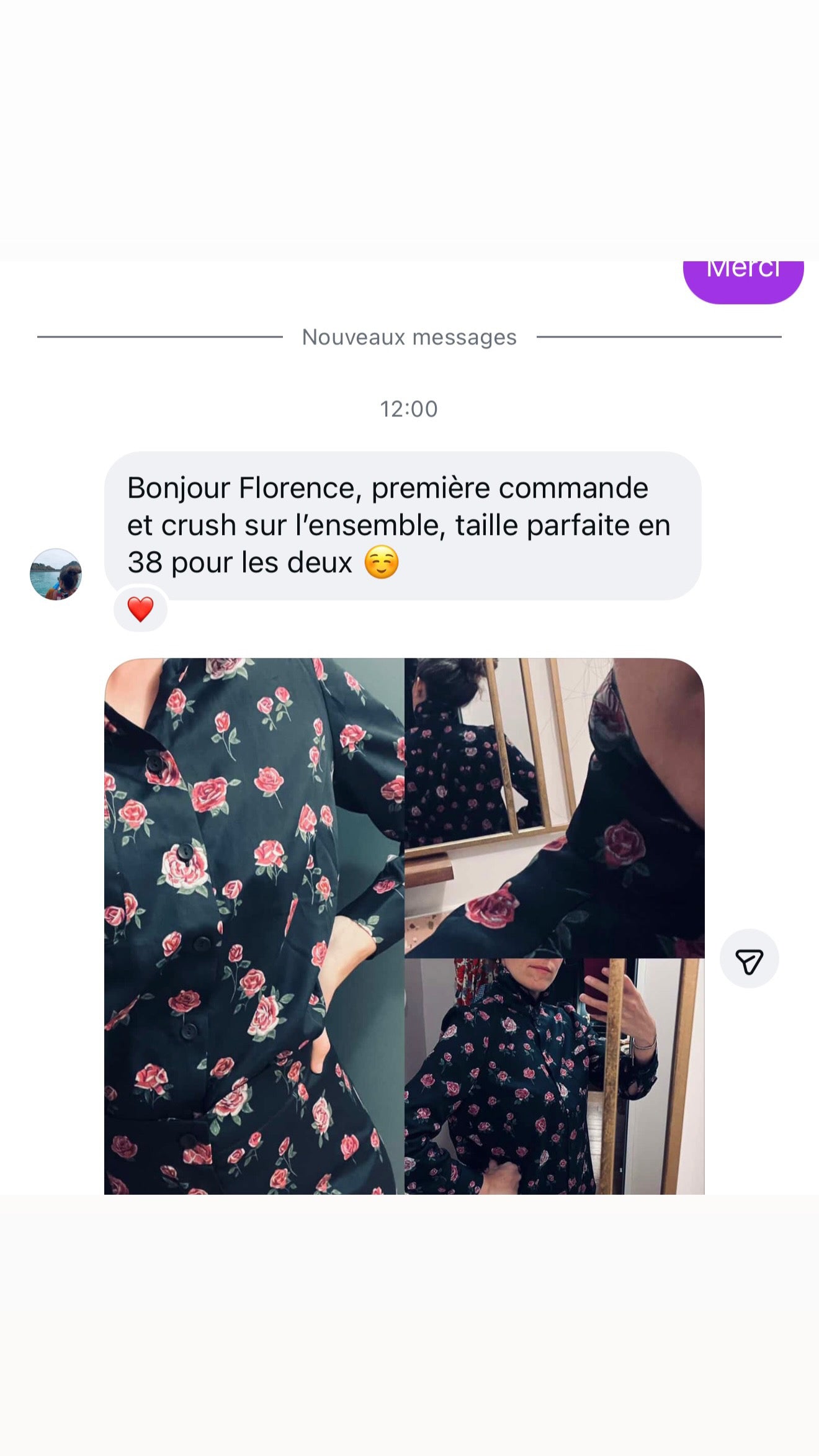 Chemise Vic noire fleurs