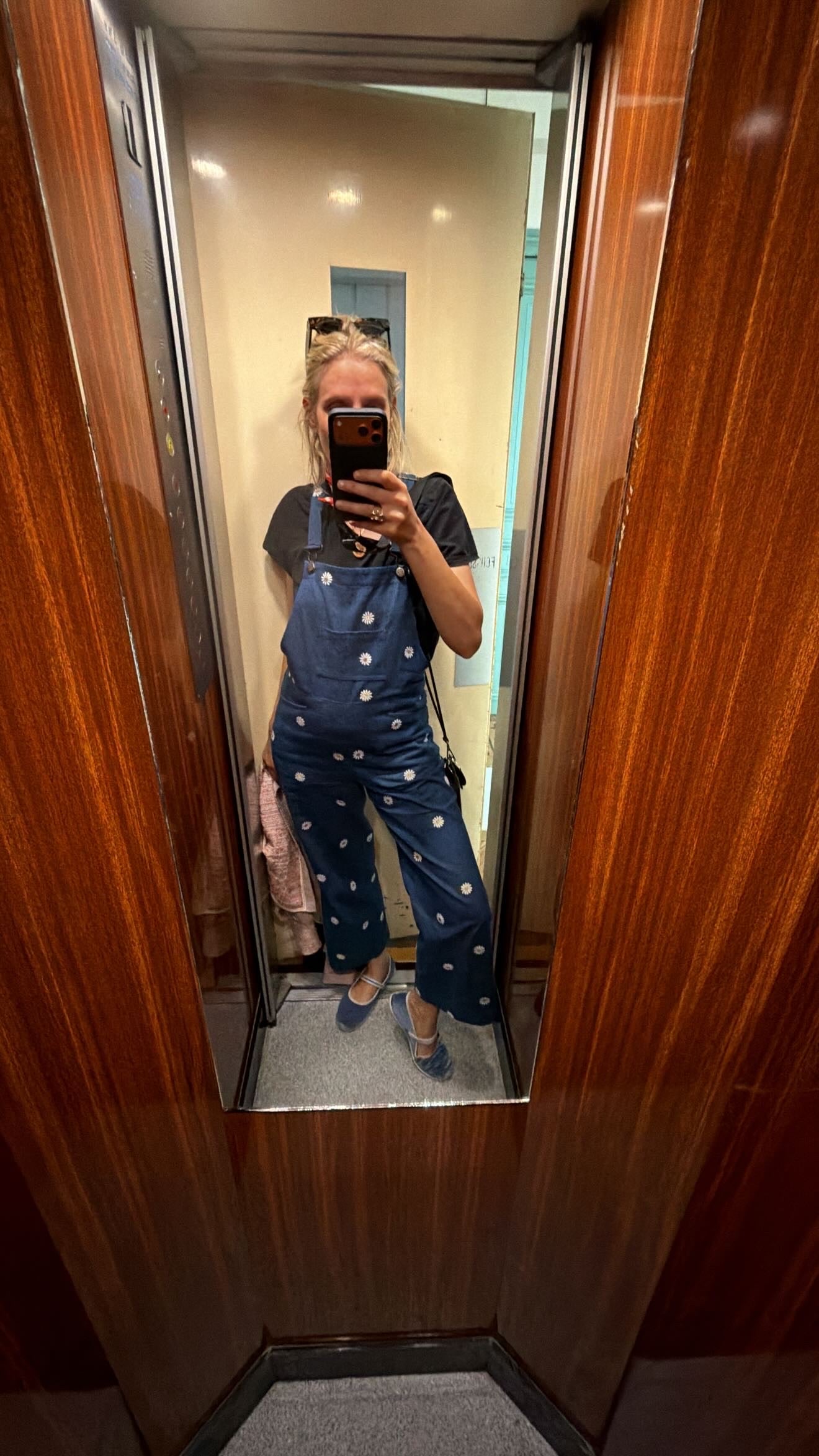 Embroidered Denim dungarees
