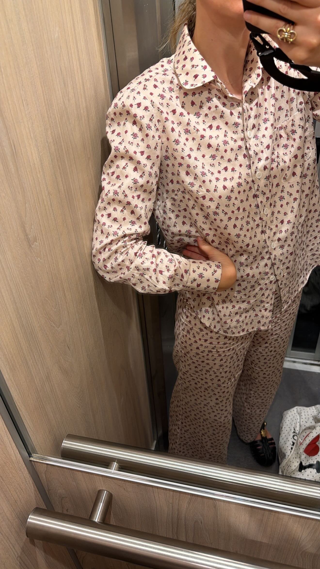 Chemise Vic écru fleurs