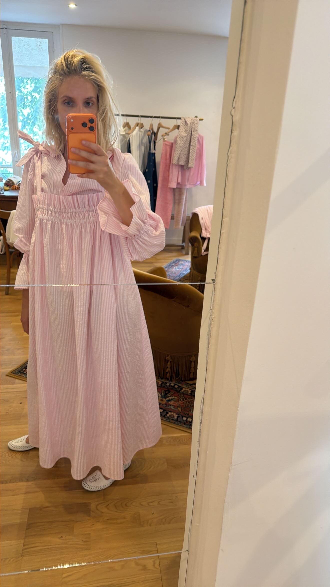 Robe Devendra rayures rose