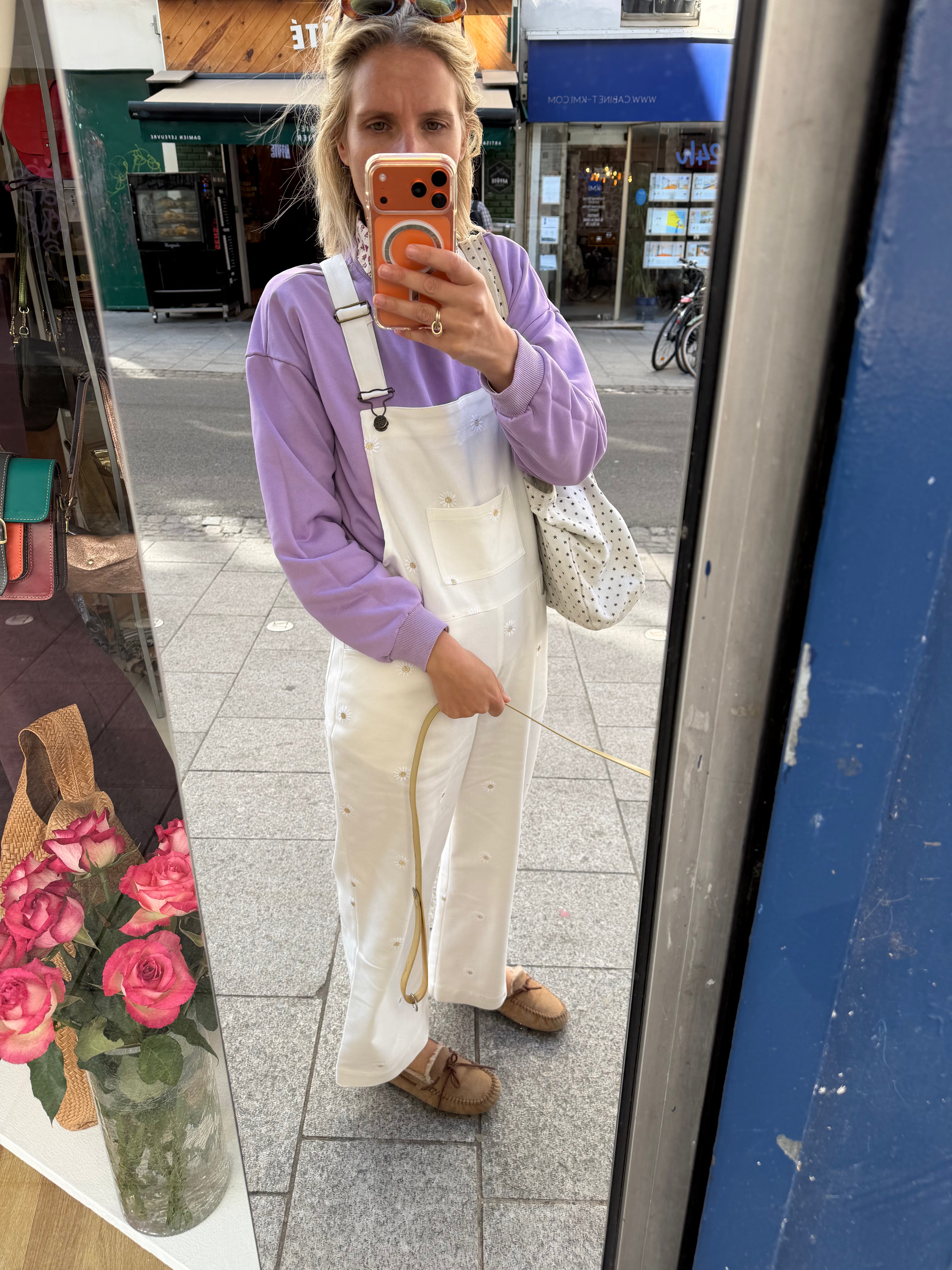 Salopette blanche brodée