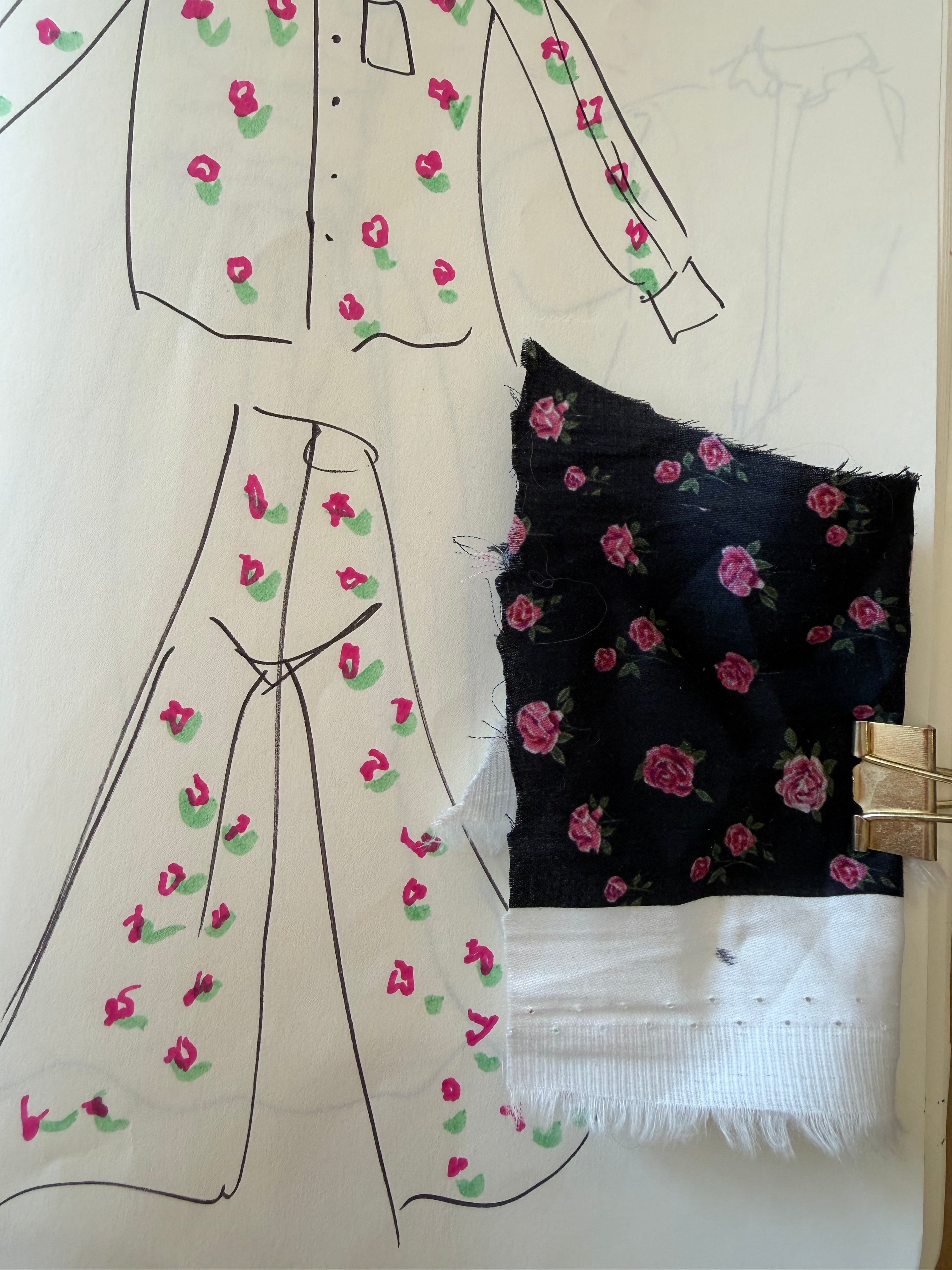 Pantalon Romy noir petites fleurs / DERNIERES PIECES