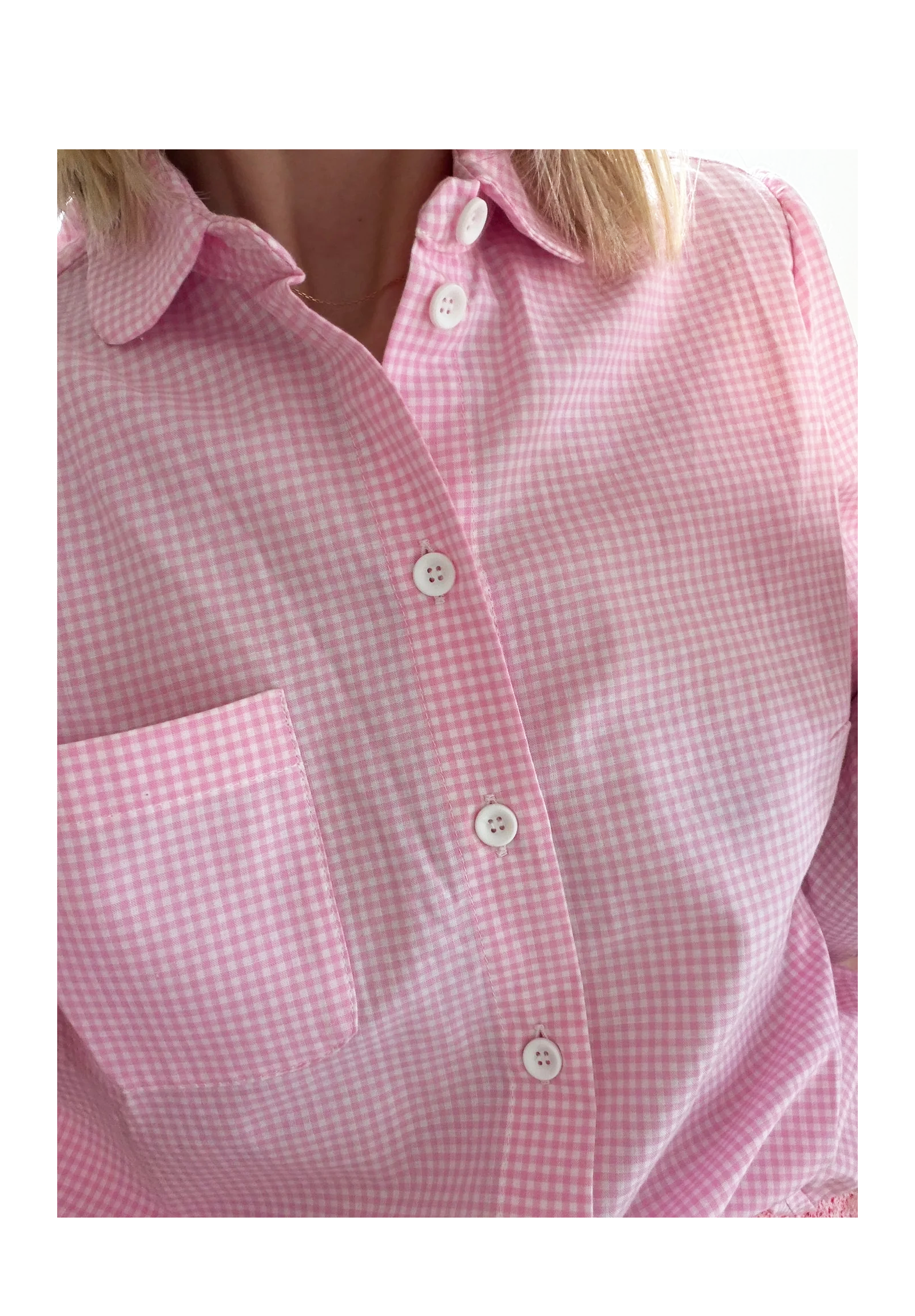 Chemise vichy rose