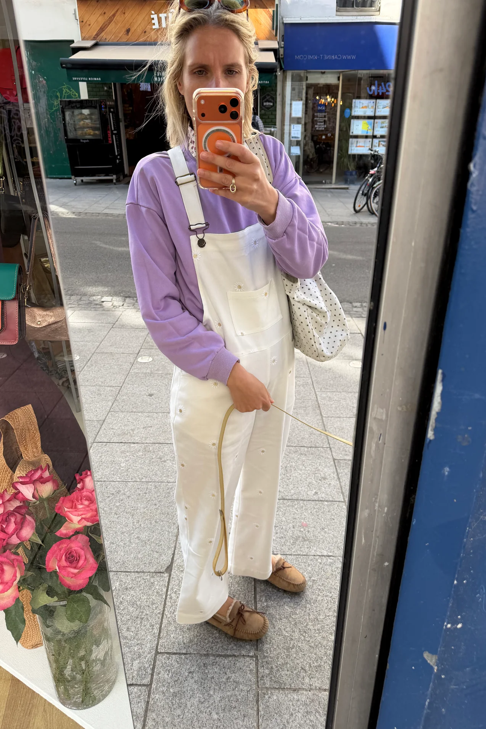 Salopette blanche brodée