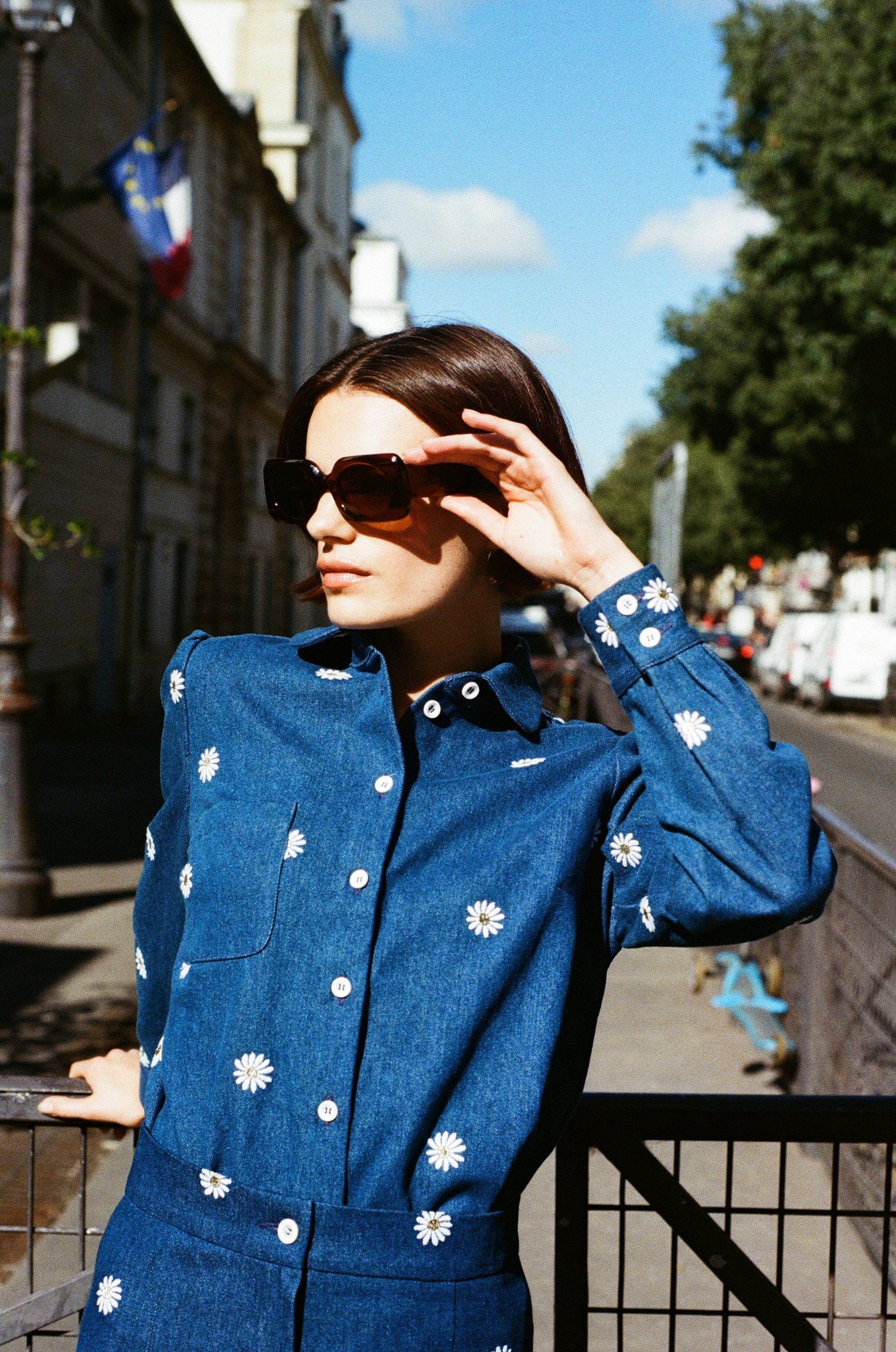 Embroidered denim Vic shirt