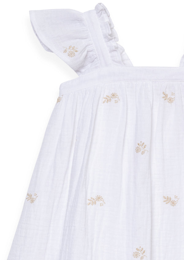 Embroidered white children's Pepita dress