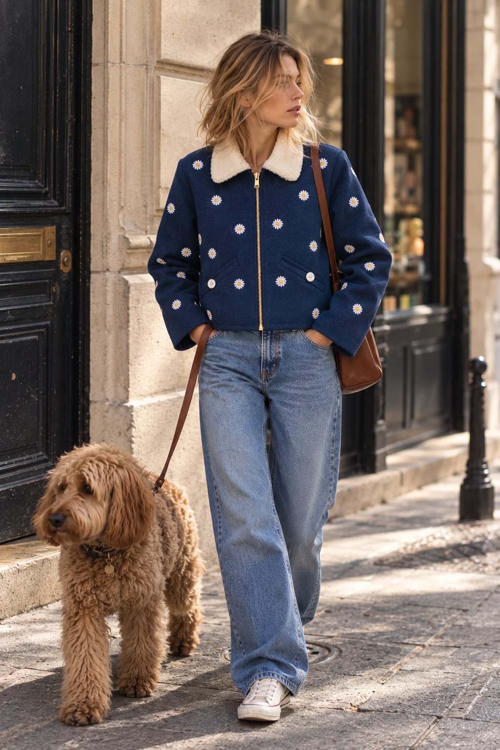 Bomber brodé marguerite