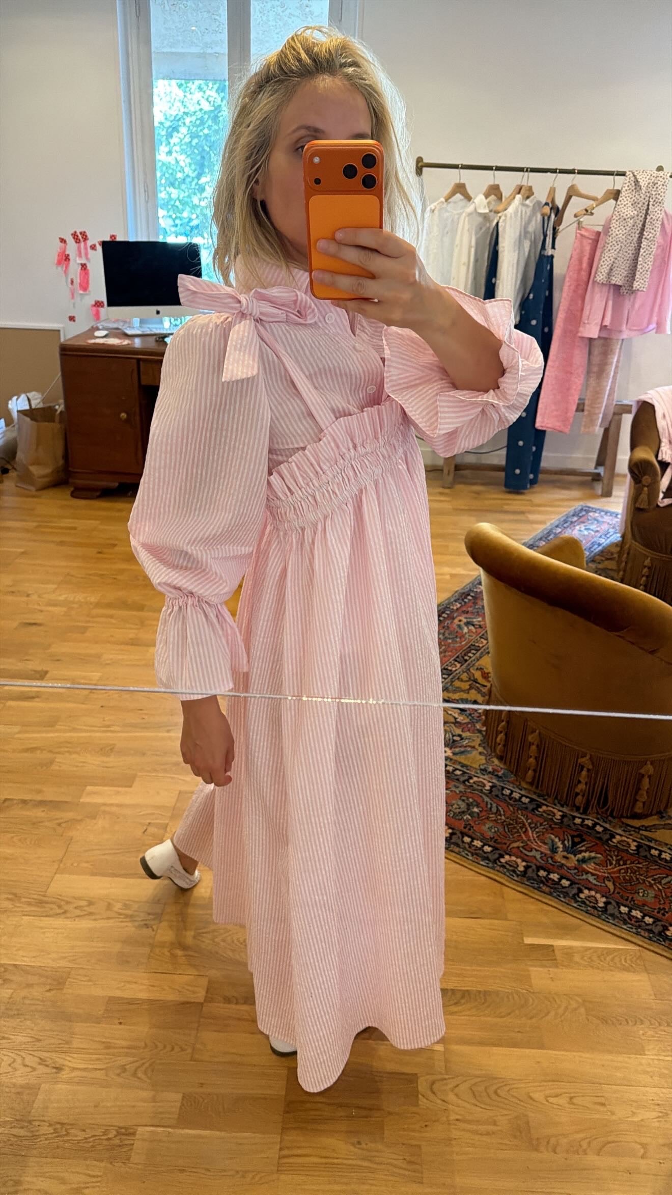 Robe Devendra rayures rose