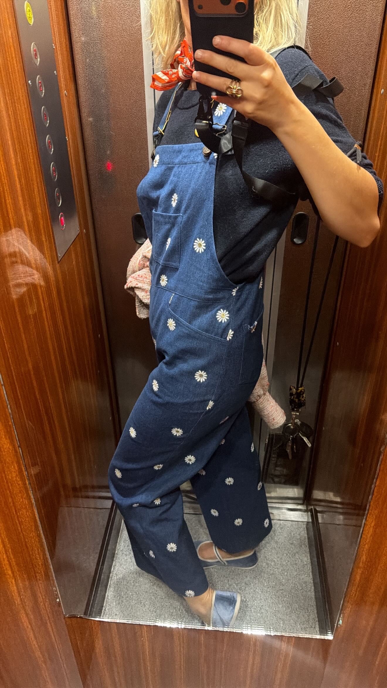 Embroidered Denim dungarees