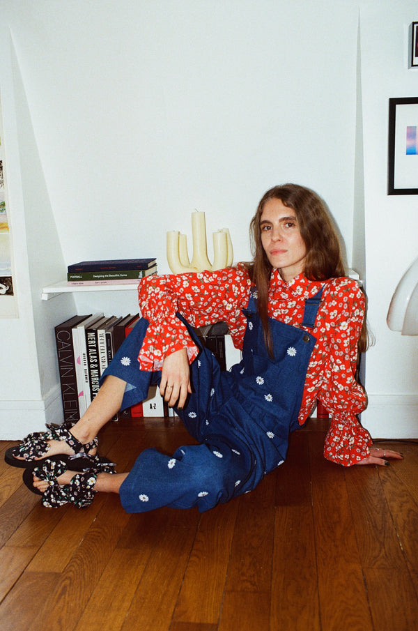 Embroidered Denim dungarees