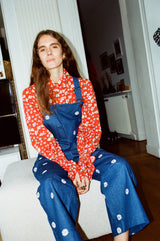 Embroidered Denim dungarees