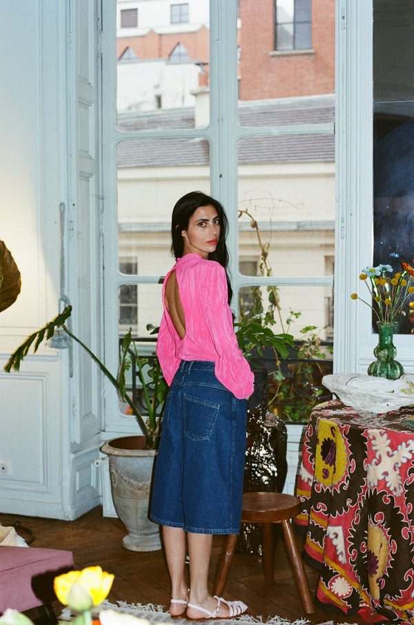 Blouse Plumetis fuchsia