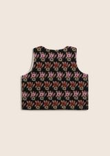 Black jacquard vest for children Unisex