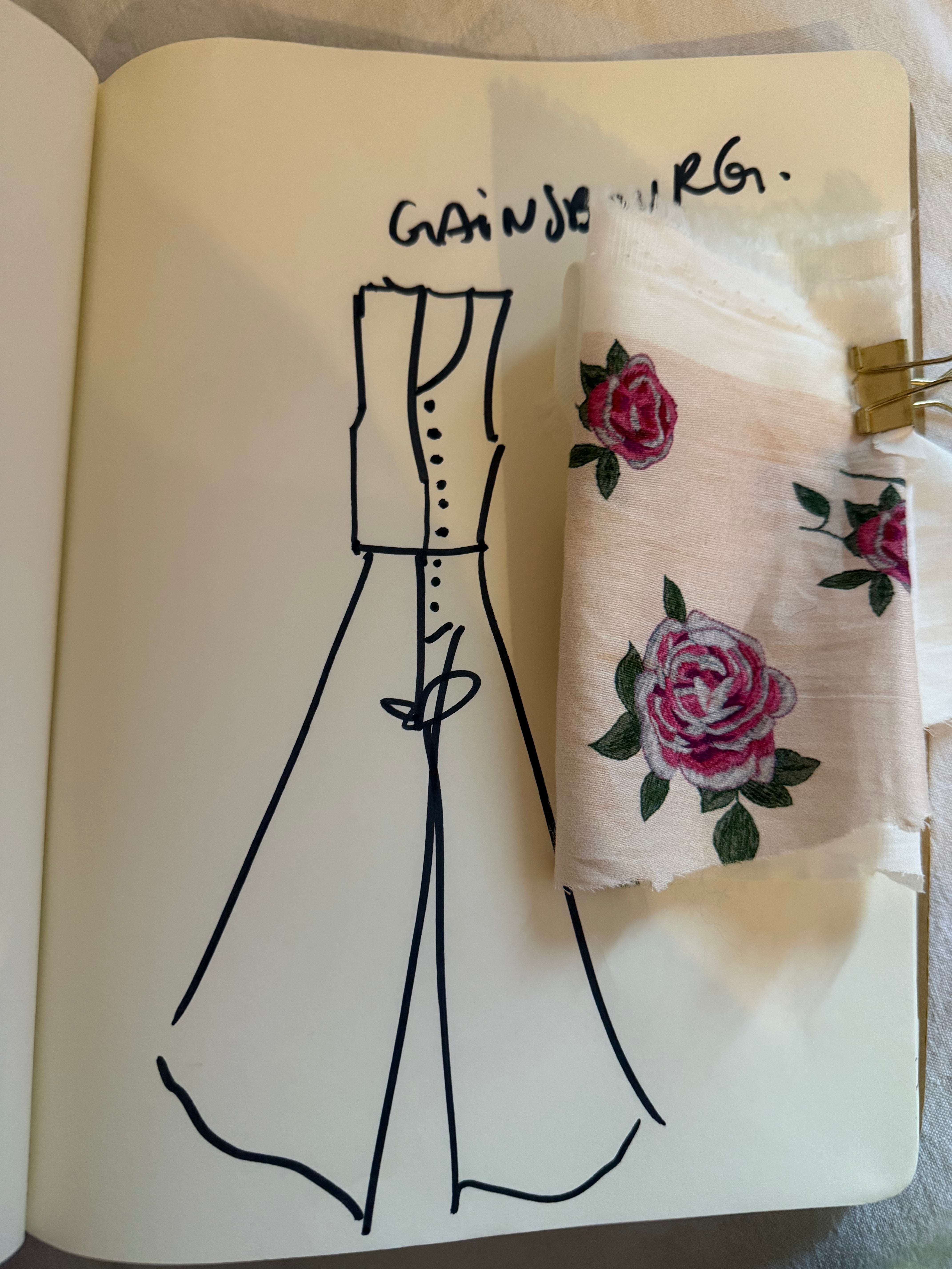 Combinaison Gainsbourg écru fleurs