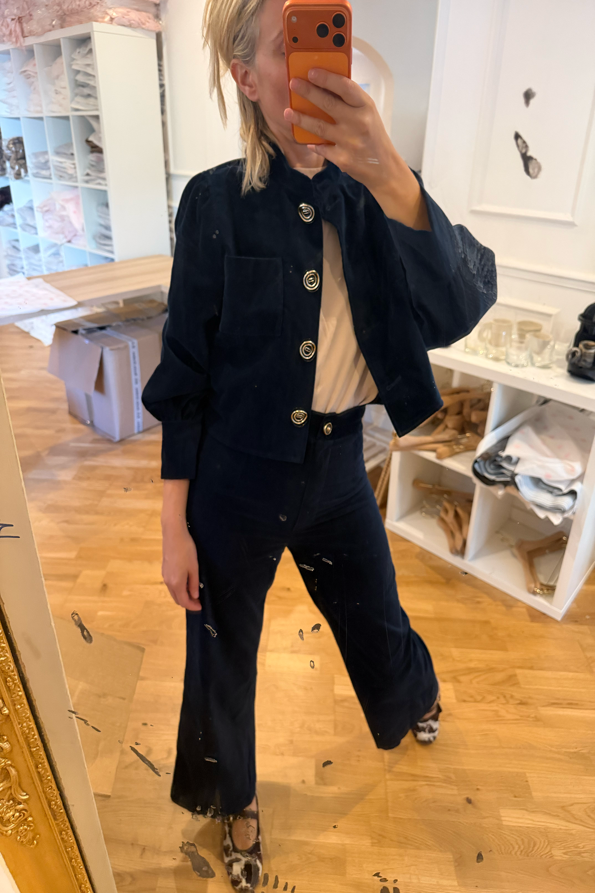 Pantalon Romy velours marine