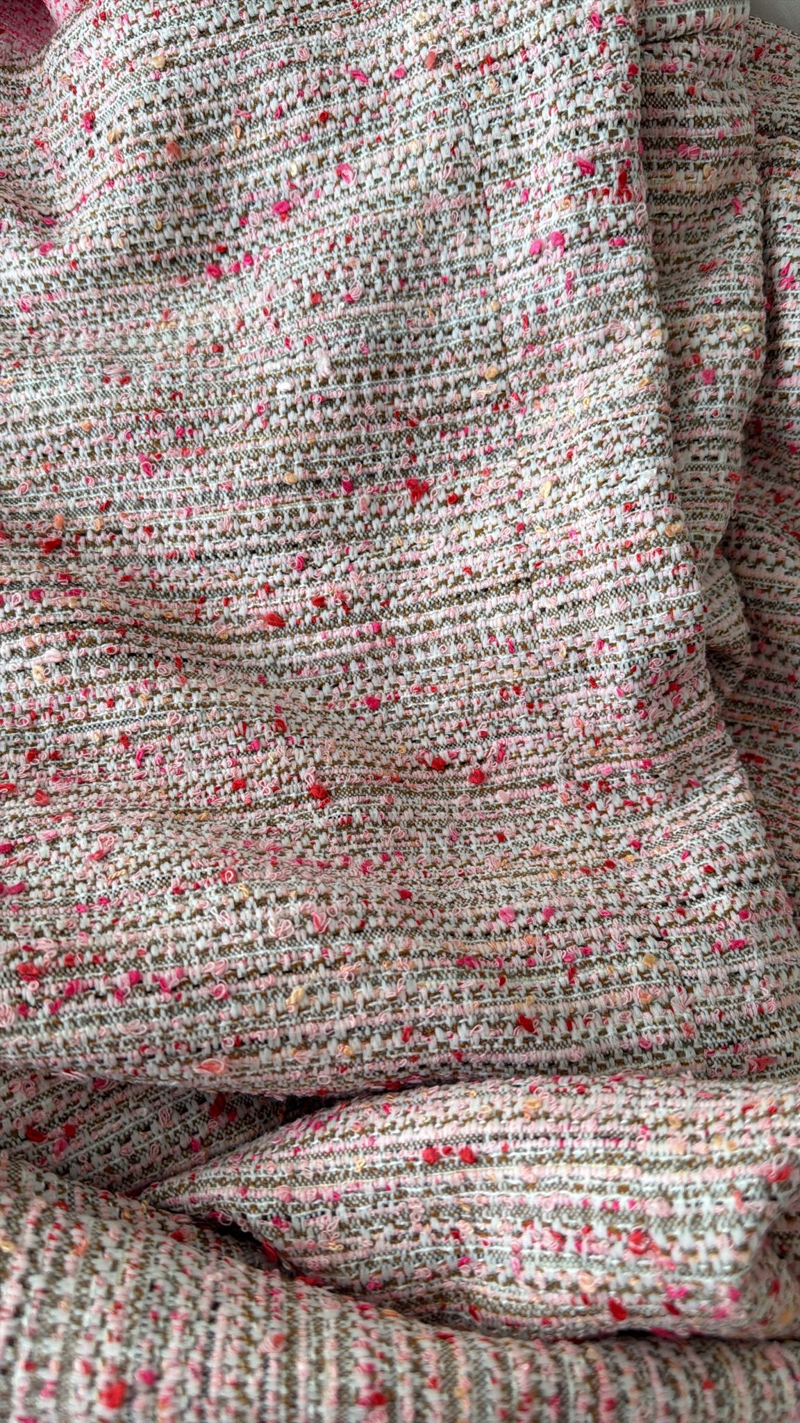 Pantalon Romy tweed rose pâle