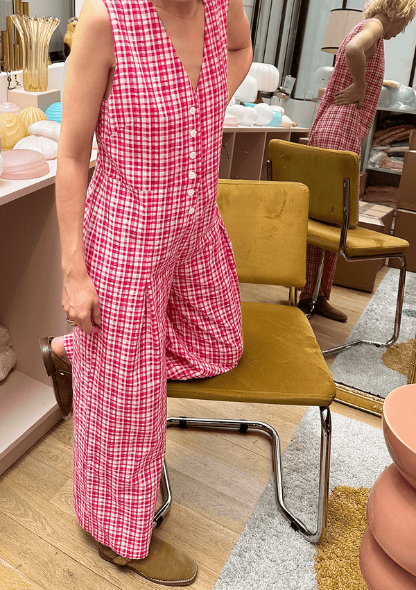 Gainsbourg red gingham jumpsuit