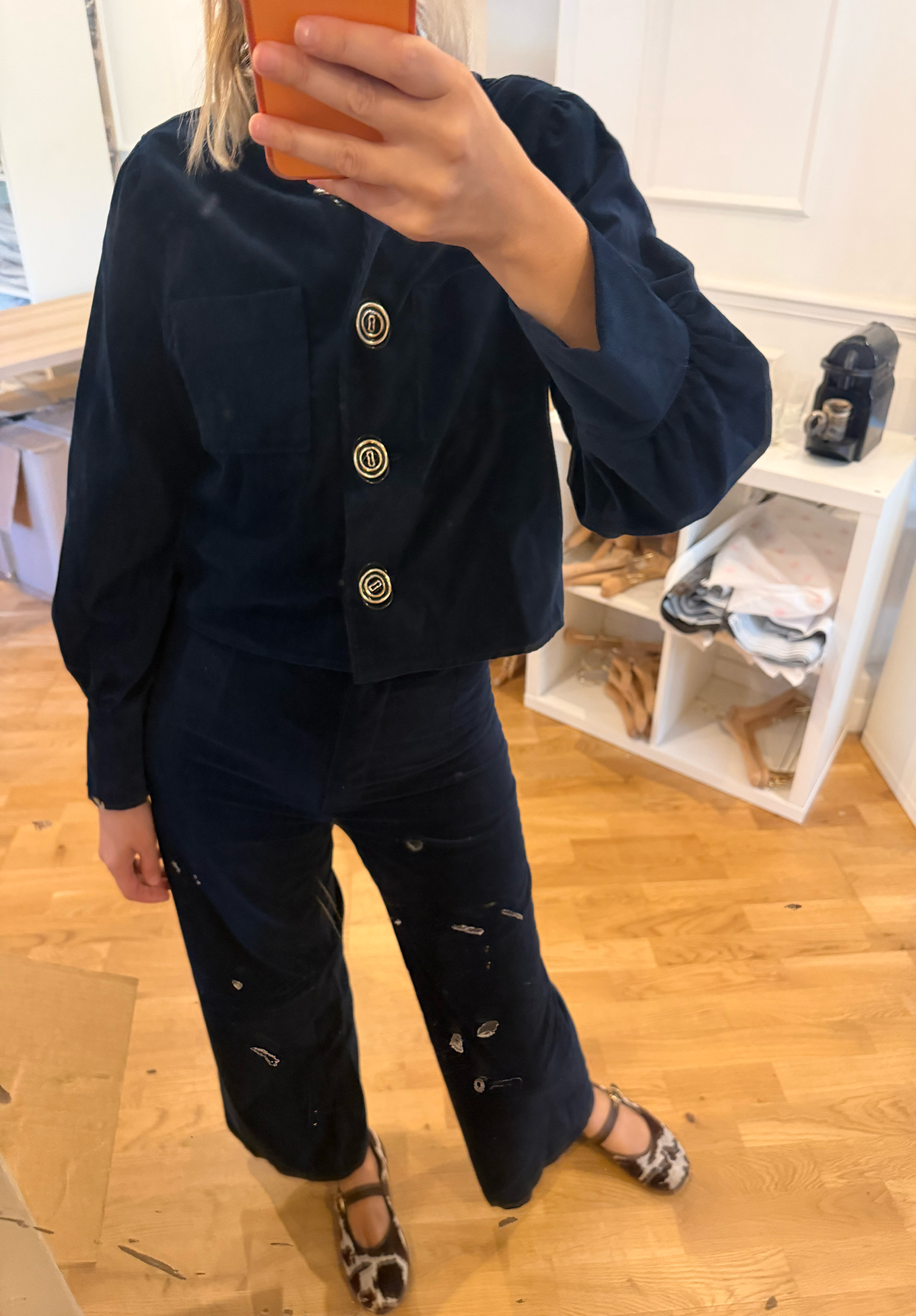 Veste Flower Girl velours marine