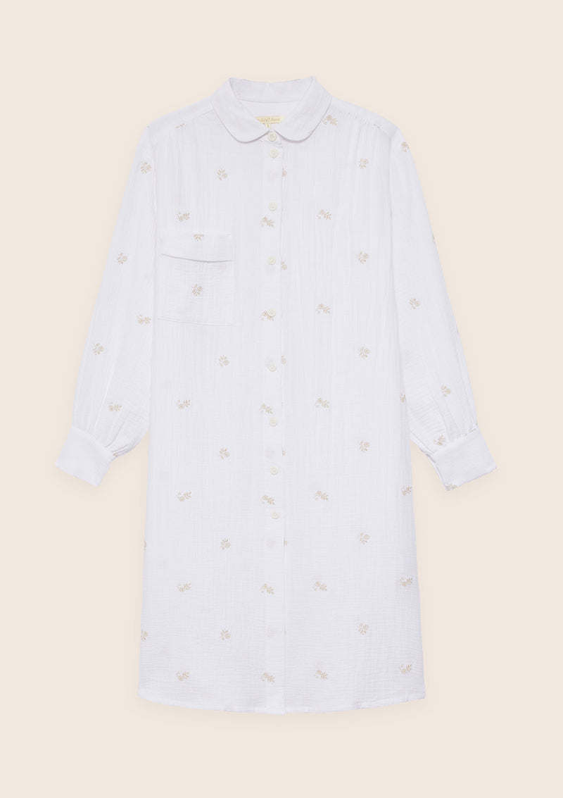 Chloé white embroidered shirt dress