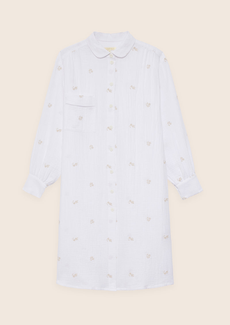 Chloé white embroidered shirt dress