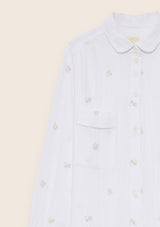 Chloé white embroidered shirt dress