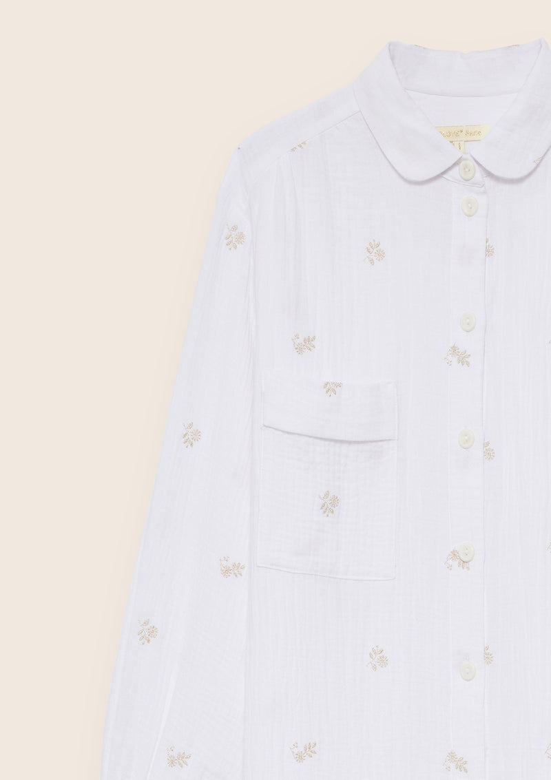 Chloé white embroidered shirt dress