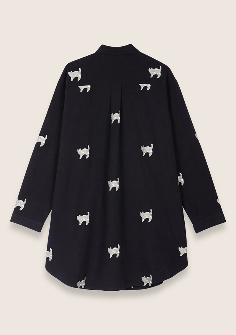 Robe chemise noire Raoule