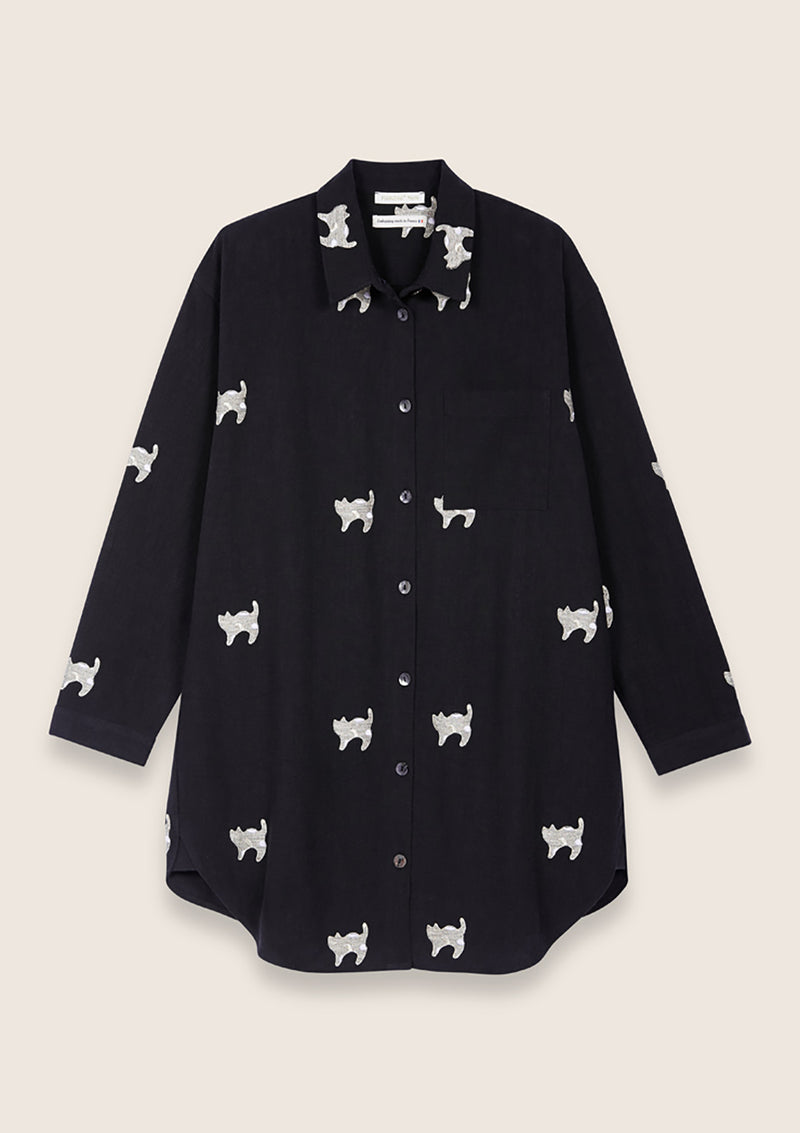 Robe chemise noire Raoule