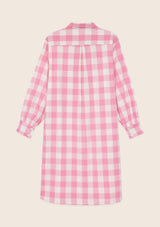 Robe chemise Chloé carreaux rose