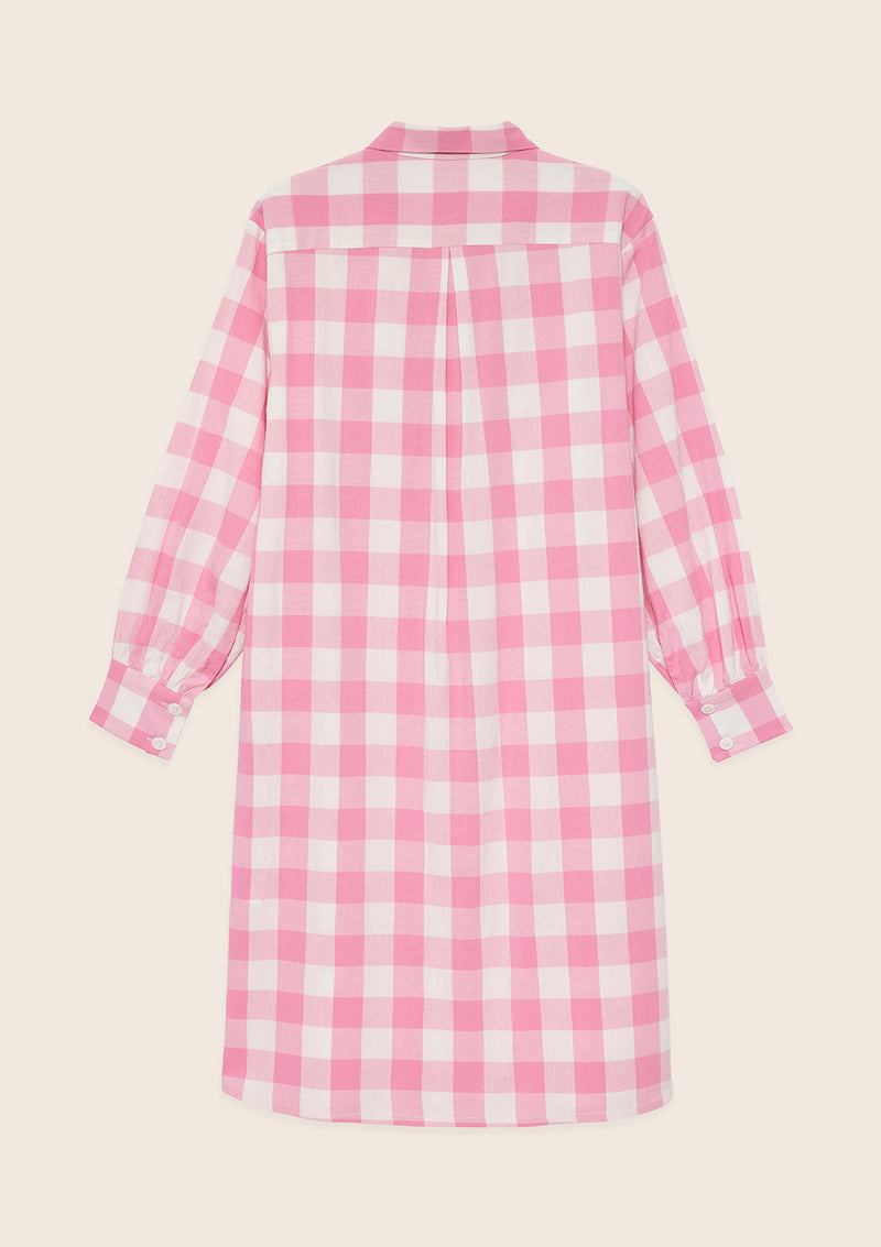 Robe chemise Chloé carreaux rose
